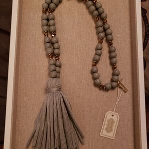 Grey and cream colored Beaded Necklaces